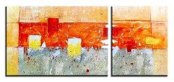 Obraz - Abstrakcje - olejny, ręcznie malowany 50x70cm+40x50cm