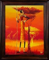 Obraz "Afryka" ręcznie malowany 53x64cm