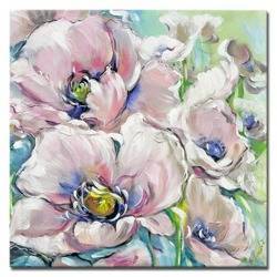 Obraz - Kwiaty nowoczesne - olejny, ręcznie malowany 40x40cm