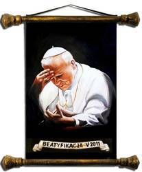 Obraz "Papież Jan Paweł II" ręcznie malowany 54x82cm