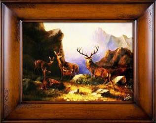 Obraz "Pejzaz tradycyjny" ręcznie malowany 76x96cm