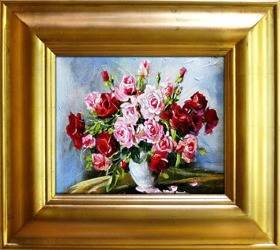 Obraz "Roze" ręcznie malowany 43x48cm