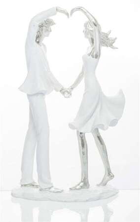 Figurka Para zakochanych biała tworzywo 27x16x8 cm