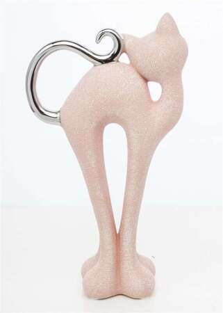 Figurka ceramiczna Kot różowy  Rozmiar: 25x14x6