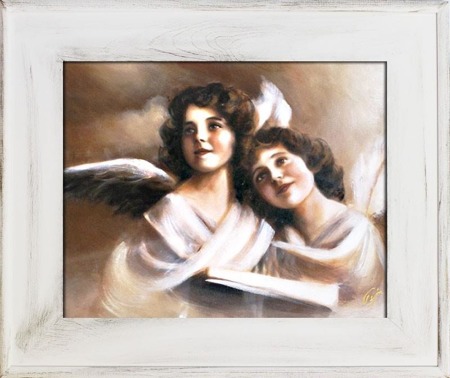 Obraz "Anioły" ręcznie malowany 61x71cm