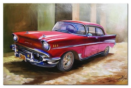 Obraz "Automobile" ręcznie malowany 60x90cm