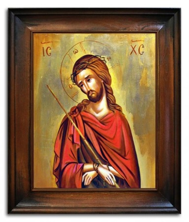 Obraz - Chrystus olejny, ręcznie malowany 54x64cm