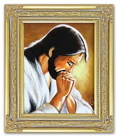 Obraz "Chrystus" ręcznie malowany 27x32cm