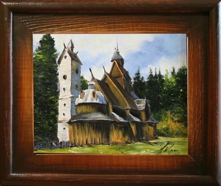 Obraz "Karpacz" ręcznie malowany 27x32cm