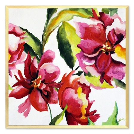 Obraz "Kwiaty nowoczesne" ręcznie malowany 63x63 cm