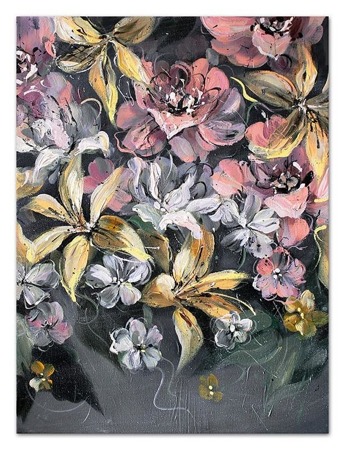 Obraz "Kwiaty nowoczesne" ręcznie malowany 90x120cm