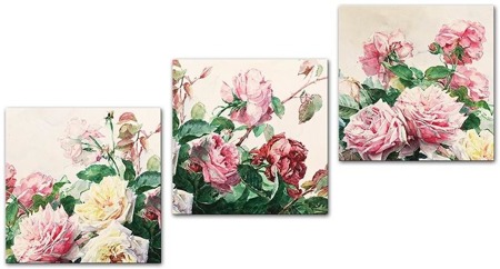 Obraz "Kwiaty" reprodukcja 30x30 cm x 3