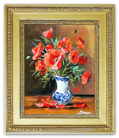 Obraz - Maki - olejny, ręcznie malowany 27x32cm