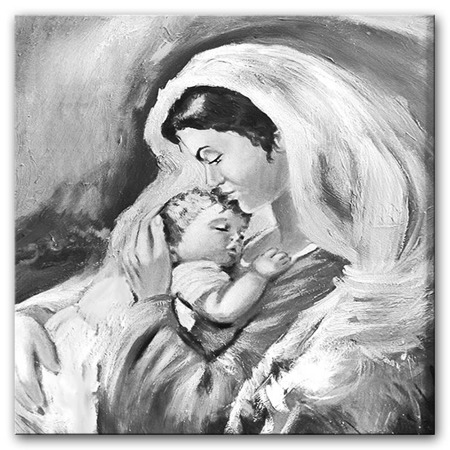 Obraz "Maryja" ręcznie malowany 60x60cm