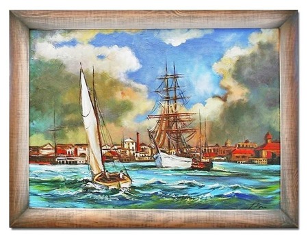Obraz "Marynistyka" ręcznie malowany 63x83cm