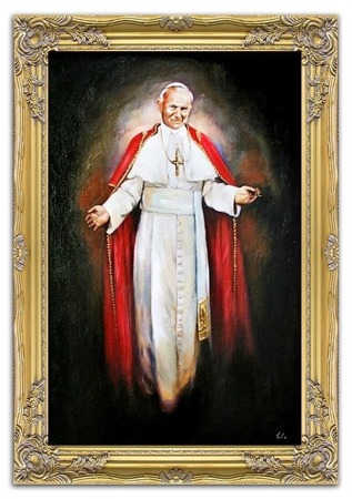 Obraz "Papież Jan Paweł II" ręcznie malowany 75x105cm