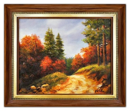 Obraz "Pejzaz tradycyjny" ręcznie malowany 53x64cm