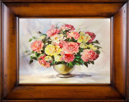 Obraz "Piwonie" ręcznie malowany 76x96cm