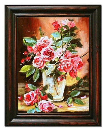 Obraz "Roze" ręcznie malowany 37x37cm