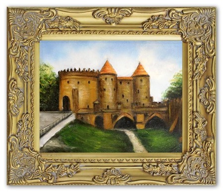 Obraz "Warszawa" ręcznie malowany 27x32 cm