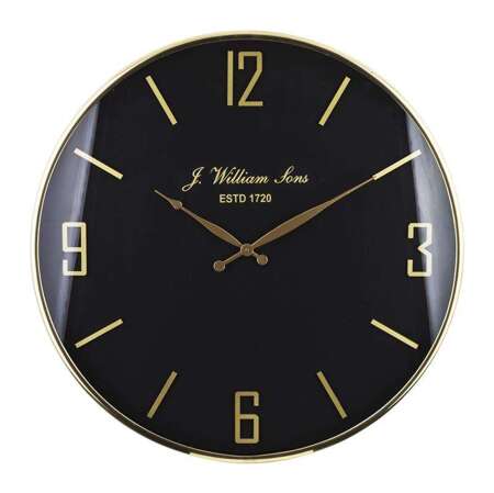Zegar czarny wiszący metalowy analogowy 61x61x6 cm