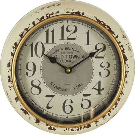 Zegar ścienny biały Old Town 24,5x24,5cm