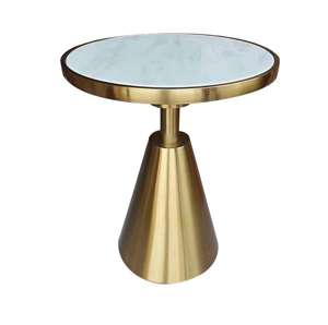 Borti luksusowy złoto-biały stolik kawowy w kształcie klepsydry