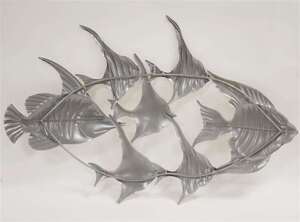 Dekoracja Ścienna Ryby Srebrne Metal