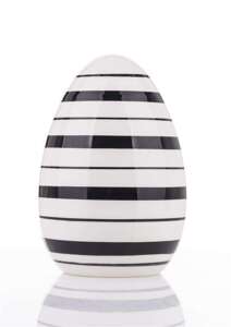 Dekoracja Wielkanocna Jajko czarno-biała H12.5
