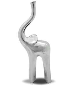 Figurka Słoń z trąbą w górze kolor srebrny H39,5cm