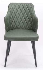 Krzesło tapicerowane zielone 63x49x84x47 cm