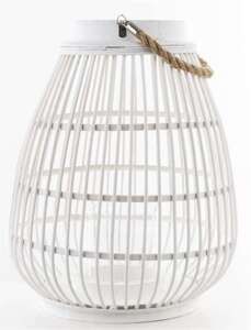 Lampion Biały BOHO Z Rattanu H:44-60 cm