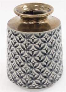 Mały Ciemny Wazon Ozdobny Ceramiczny, Etno, h:21cm