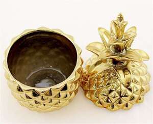 Pojemnik Ananas ceramika kolor złoty wys.19,5cm