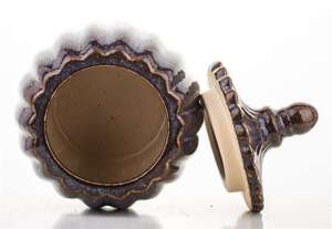 Pojemnik Dekoracyjny ceramika fioletowy H19cm 