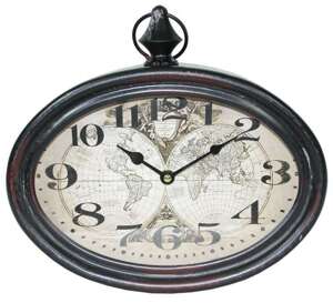 Zegar Ścienny Retro Mapa Świata 29,5x28cm
