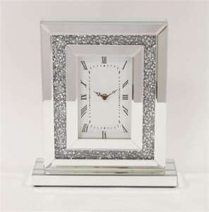 Zegar ścienny ozdobny klasyczny srebrny szkło h:36